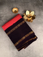 Premium Sungudi Cotton Saree | Hot Fuchsia with Deep Aubergine